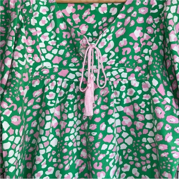 Michelle McDowell Green Leopard Blouse - Picture 5 of 6